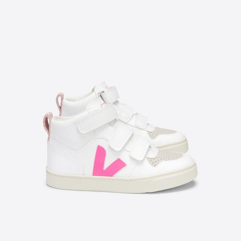 Zapatillas Veja Niños España - V-10 Mid Tenis Blancas ES1327623